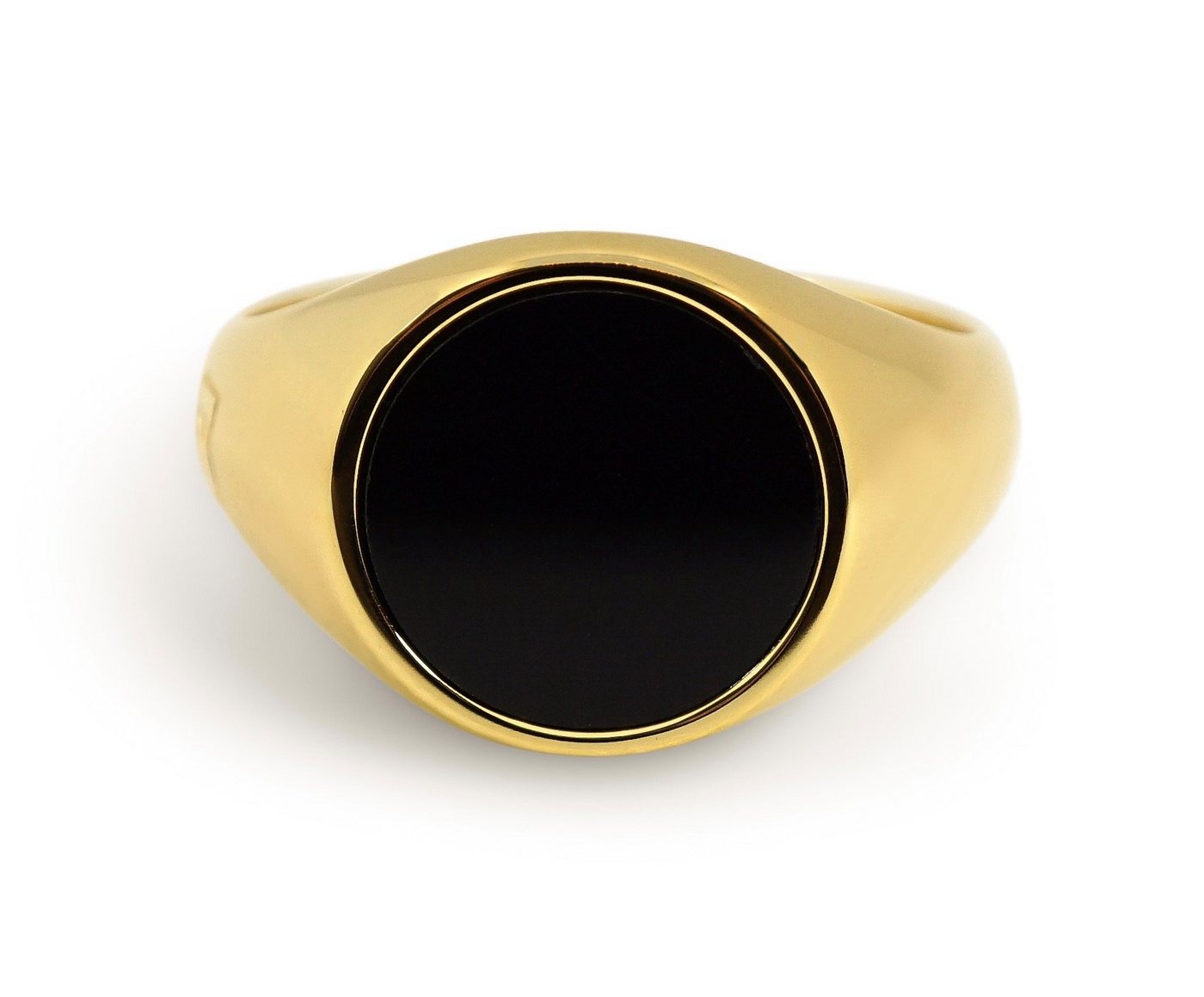 Sprezzi Fashion Siegelring Herren Ring Siegelring mit Onyx Stein schwarz 925 Silber massiv (inkl. Schmuckbox, inklusive Schmucketui und kostenlosem Silber-Pflegetuch geliert), handgefertigt, aus Sterling Silver, Echtgold vegoldet von Sprezzi Fashion