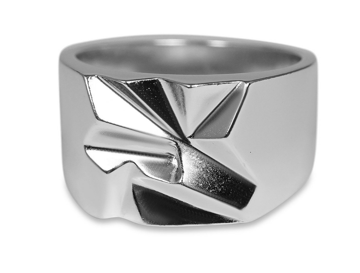 Sprezzi Fashion Siegelring Massiver Herren 925 Silber Ring Moderner Siegelring massiv, handgearbeitete Oberflächenstruktur, massives 925 Sterling Silver von Sprezzi Fashion