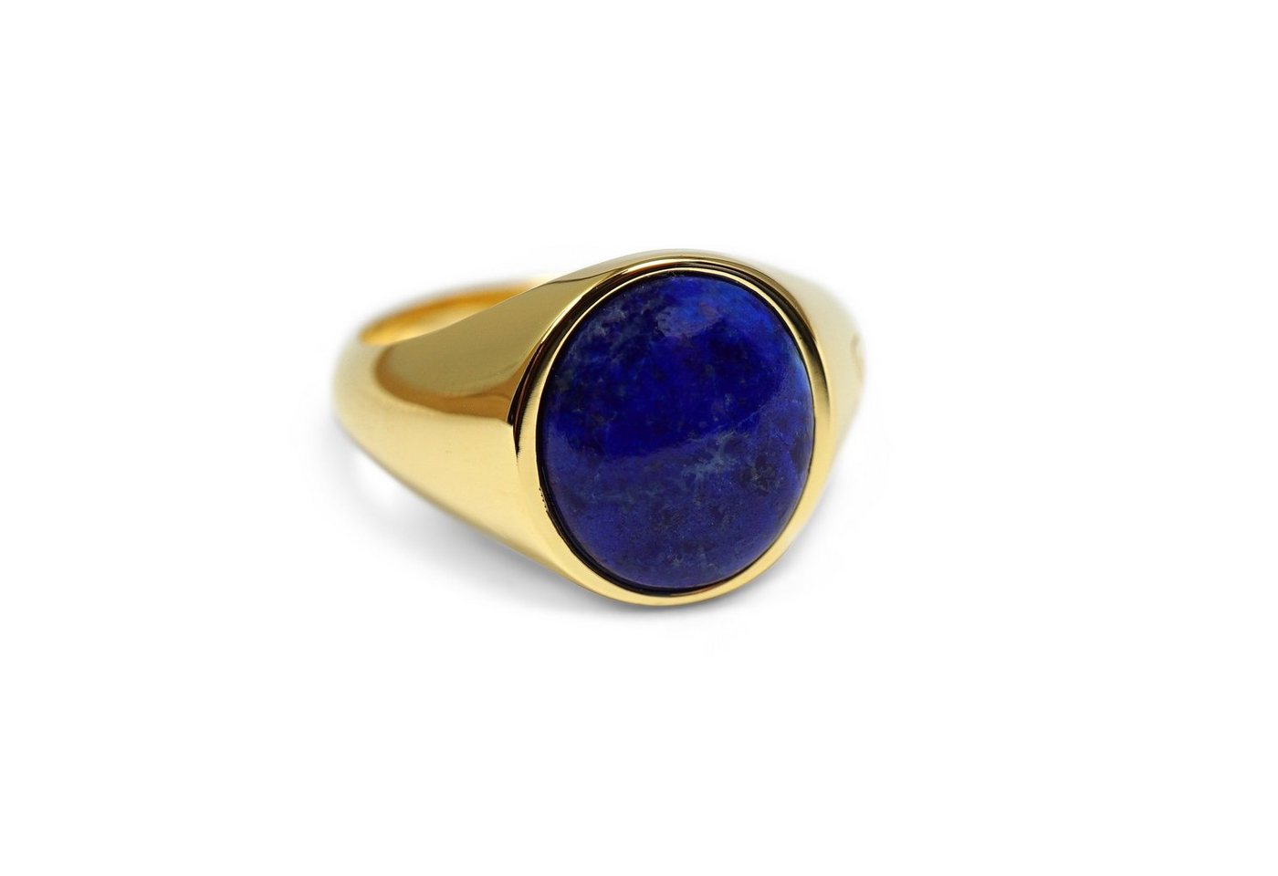 Sprezzi Fashion Siegelring Siegelring Herren Gold mit Lapislazuli Stein Blau (inkl. Schmuck-/Geschenketui sowie kostenlosem Polier-/Pflegetuch, inkl. Schmuck-/Geschenketui sowie kostenlosem Polier-/Pflegetuch), handgefertigt, aus Sterling Silver, Designed in Germany von Sprezzi Fashion