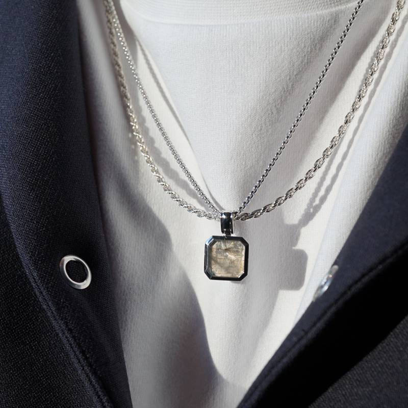 Herren Silber Halsketten Set Larvikite & Rope von Sprezzi