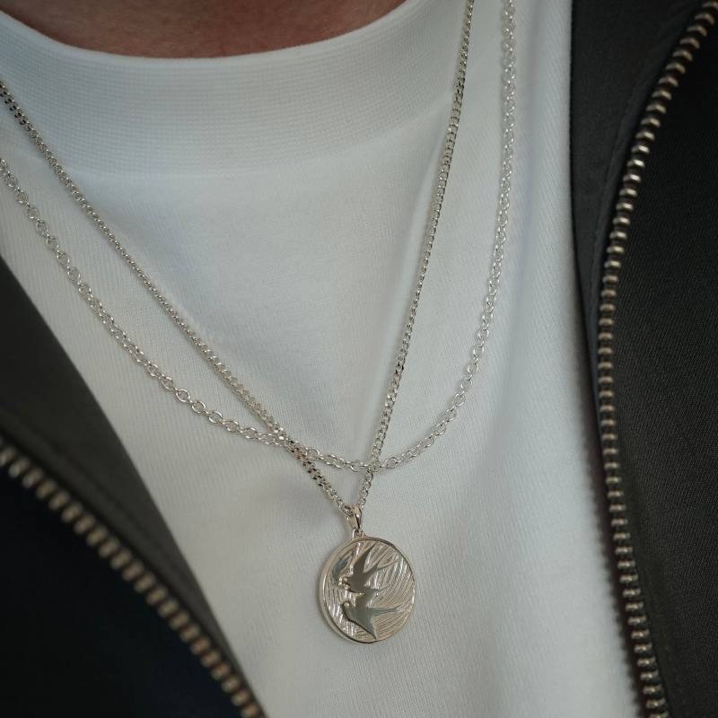 Herren Silber Halsketten Set Peace & Rolo von Sprezzi