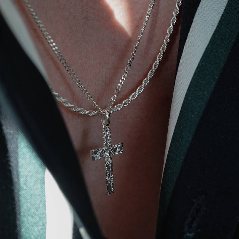 Silber Halsketten Set Kreuz & Zopf von Sprezzi