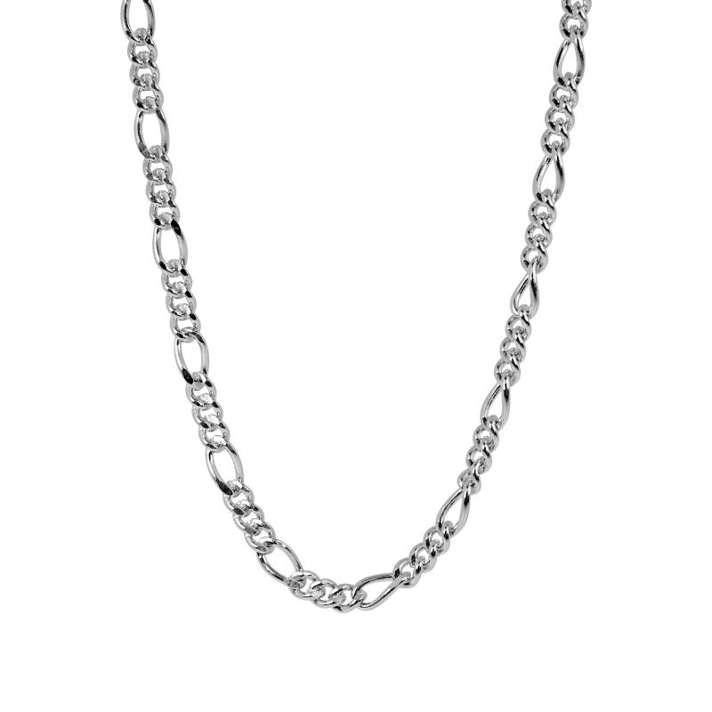 Herren-Halskette Im Figaro-stil, 50 cm, Silber, Verstellbare Kette, Moderner, Polierter Schmuck, Mit Geschenkbox von SprezziFashion