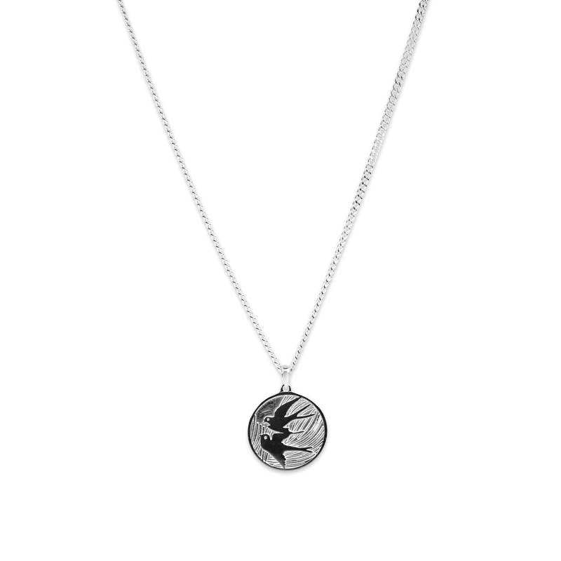 Silberne 55-cm-Halskette Für Herren Mit Anhänger Und 925Er Sterlingsilberkette Polierter Moderner Schmuck Gravur von SprezziFashion