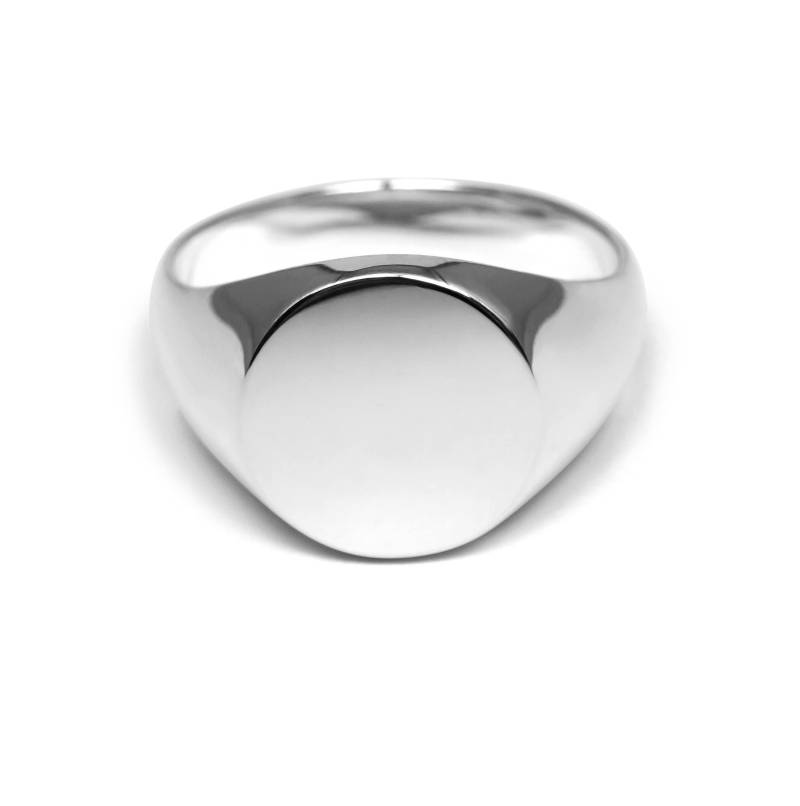 Herren Ring Siegelring Silber Gold Klassisch Poliert Rund Aus Massivem 925Er Sterling Für Wappen Gravur von SprezziFashion