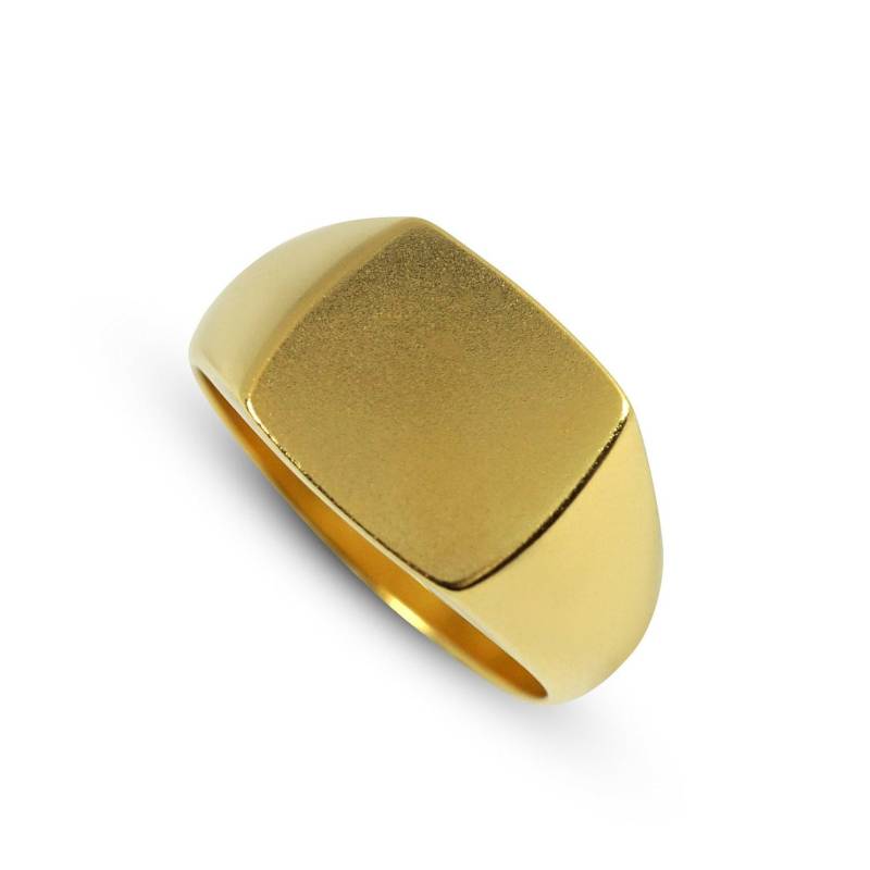 Herren Siegelring Gold Herrenring Eckig Matt 925 Sterling Silber 585 Echtgold Ring Vergoldet Für Gravur Hochwertiger Männerschmuck von SprezziFashion