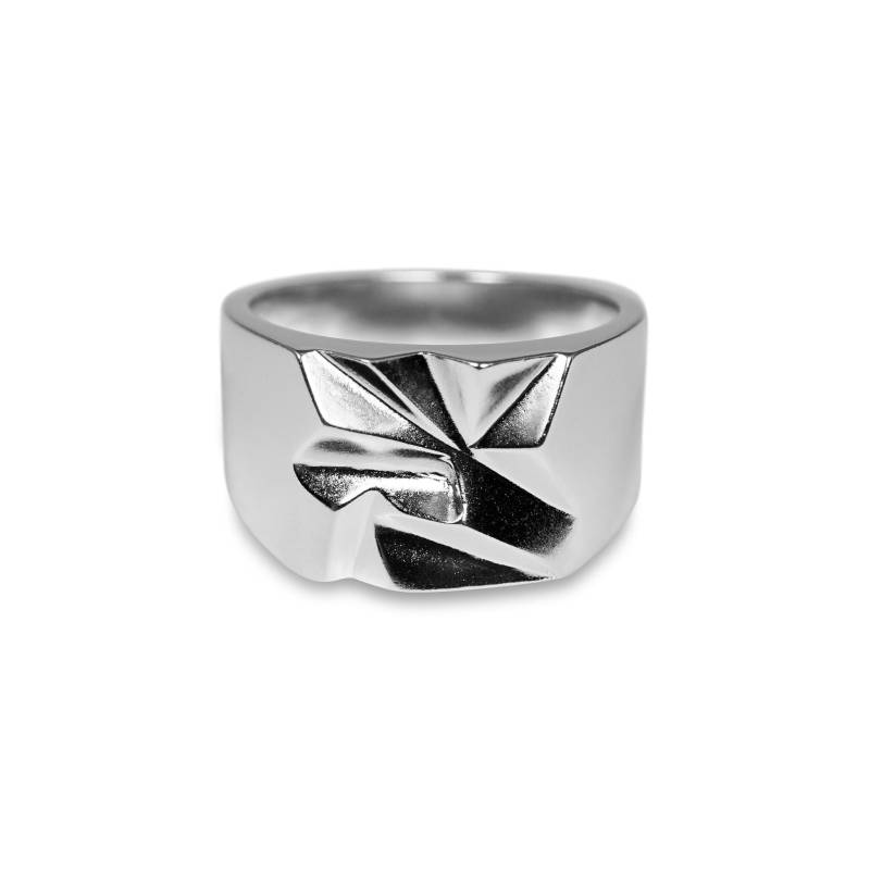 Herren Siegelring Silber Ring Massiv 925 Sterling Matt Handgefertigt Minimalistisch Modern Handmade Männerschmuck von SprezziFashion