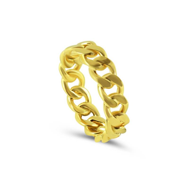 Ring Herrenring Gold Bandring Cuban Design Minimalistisch 925Er Sterling Silber Vergoldet Handgemacht Modernes Mit Geschenkverpackung von SprezziFashion