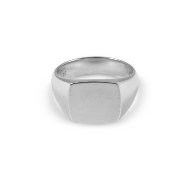 Siegelring Silber Herren Eckig Matt Sterling Für Gravur Klassisch Massiv Echtsilber Männerschmuck Mit Geschenkbox von SprezziFashion