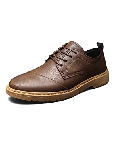 Herren Schnürhalbschuhe Leder Oxfords Derby Schuhe Formell Business Anzugschuhe Klassischer Hochzeit Freizeit Braun 42 von Sprifloral