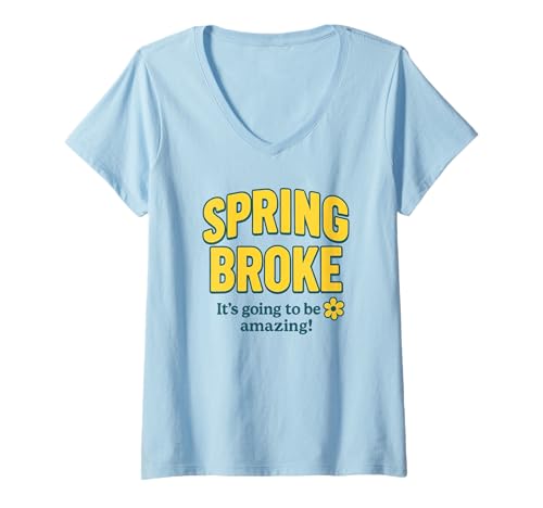 Damen Spring Broke - Lustige Spring Break Economy T-Shirt mit V-Ausschnitt Damen Spring Broke - Lustige Spring Break Economy T-Shirt mit V-Ausschnitt von Spring Broke Club
