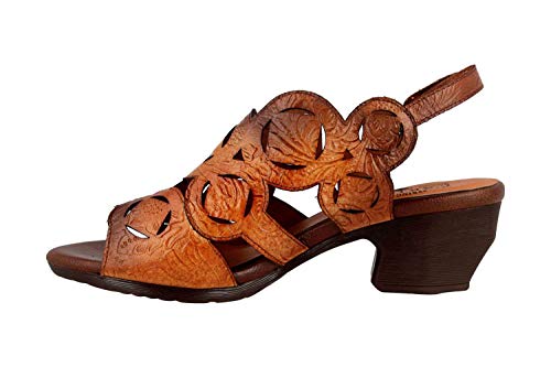 Spring Footwear Sandaletten in Übergrößen Braun Medallion-Ca große Damenschuhe, Größe:43 von Spring Footwear