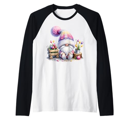Cute Tulip Flower Gnome Graphic For Women Floral Spring Raglan von Spring Gnome Tulip Themed Gifts For Women Men Kids