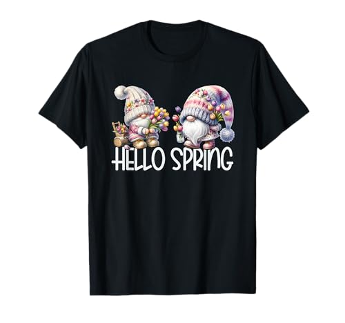 Floral Tulip Gnomes For Women And Gardener Hello Spring T-Shirt von Spring Gnome Tulip Themed Gifts For Women Men Kids