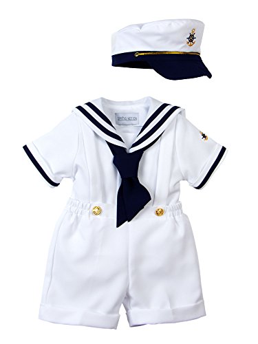 Spring Notion Baby Kleinkind Jungen Nautical Matrosenanzug Set mit Mütze - Weiß - 4 Jahre Spring Notion Baby Kleinkind Jungen Nautical Matrosenanzug Set mit Mütze - Weiß - 4 Jahre von Spring Notion