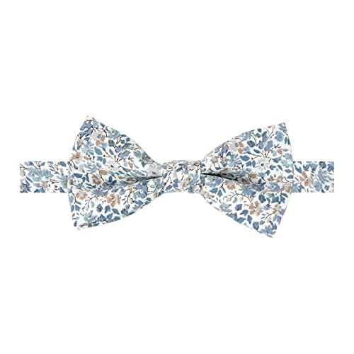 Spring Notion Vorgebundene Fliege für Herren, Baumwolle, Blumendruck, für Hochzeit, Sommer, Party, elegant und leger, 67-Stahlblau, Einheitsgröße von Spring Notion