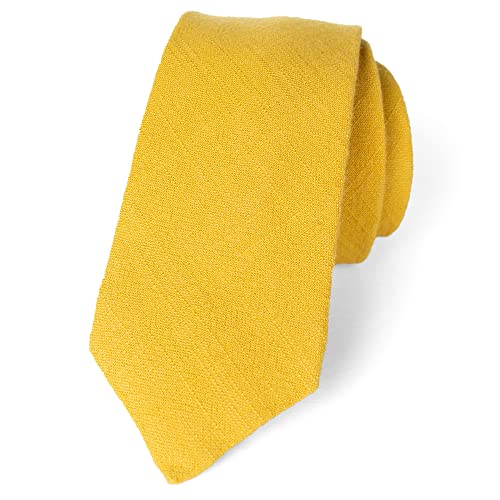 Spring Notion Herren-Krawatte aus Leinen-Mischgewebe, Senf, Einheitsgröße von Spring Notion