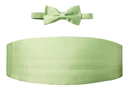 Spring Notion Herren Kummerbund und Fliege Set, Salbei, Regulär von Spring Notion