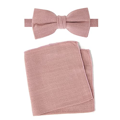 Spring Notion Herren Leinenmischung Fliege und Einstecktuch Einstecktuch Set, Desert Coral, Einheitsgröße von Spring Notion