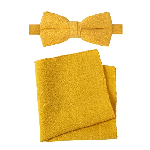 Spring Notion Herren Taschentuch-Set mit Fliege und Einstecktuch aus Leinenmischung, senffarben, Einheitsgröße Spring Notion Herren Taschentuch-Set mit Fliege und Einstecktuch aus Leinenmischung, senffarben, Einheitsgröße von Spring Notion