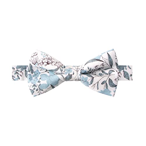 Spring Notion Vorgebundene Fliege aus Baumwolle mit Blumendruck, 48-Dusty Blue, Large von Spring Notion