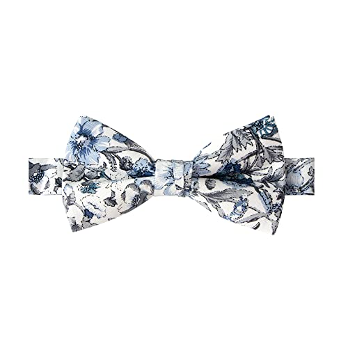 Spring Notion Vorgebundene Fliege aus Baumwolle mit Blumendruck, 54-Stahl, Blau, Small von Spring Notion