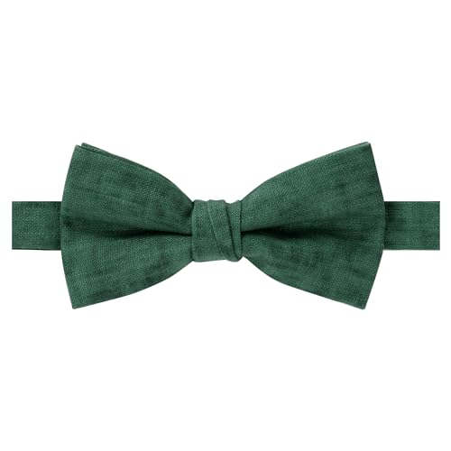 Spring Notion Vorgebundene Herren-Fliege aus meliertem Leinen, Grün (Forest Green), Einheitsgröße von Spring Notion