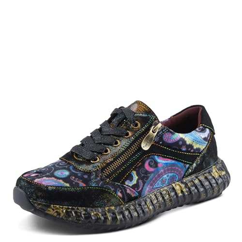 Spring Step L'Artiste Javana Damen Schnür-Sneaker - Gemischte Materialien, Spitzen-Akzente, bequem und modisch, Schwarz Multi, 39 EU Spring Step L'Artiste Javana Damen Schnür-Sneaker - Gemischte Materialien, Spitzen-Akzente, bequem und modisch, Schwarz Multi, 39 EU von Spring Step L'Artiste