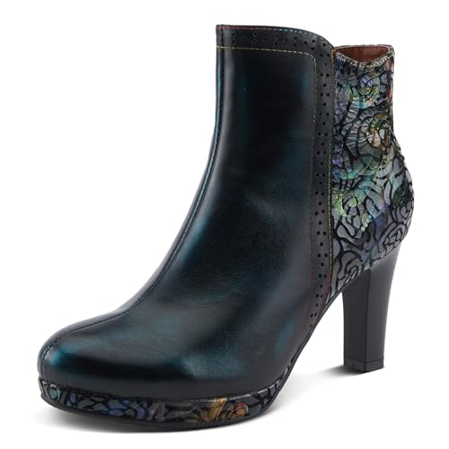 Spring Step L'Artiste Marleigh Damen Metallic Bootie - Glitzernde Akzente, schillernde Muster, bezaubernde Stiefeletten, Schwarz Multi, 6.5-7 von Spring Step L'Artiste