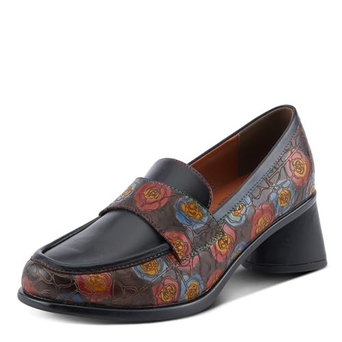 Spring Step L'Artiste RIVOIRE Damen Floral Loafer Handbemalte Blumen Handwerklich Bequeme Slip-On Schuhe, Schwarz Multi, 6.5-7 Spring Step L'Artiste RIVOIRE Damen Floral Loafer Handbemalte Blumen Handwerklich Bequeme Slip-On Schuhe, Schwarz Multi, 6.5-7 von Spring Step L'Artiste