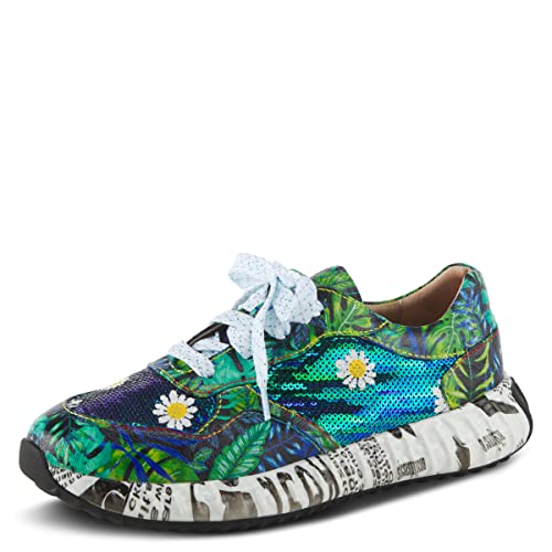 Spring Step L'Artiste Zingy Damen-Sneaker, Grün Multi, 40.5 EU von Spring Step L'Artiste