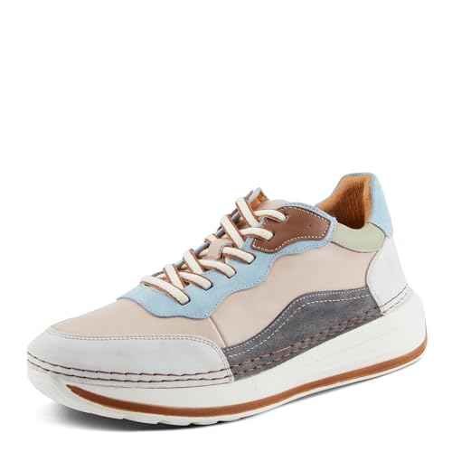 Spring Step Booker-Sneaker für Damen mit hochwertigem Leder, geometrischem Muster und herausnehmbaren Einlegesohlen, Blush Multi, 7.5-8 Spring Step Booker-Sneaker für Damen mit hochwertigem Leder, geometrischem Muster und herausnehmbaren Einlegesohlen, Blush Multi, 7.5-8 von Spring Step
