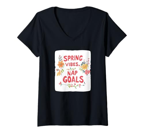 Damen Nice Spring Vibes Nickerchen Tore für Jungen und Mädchen T-Shirt mit V-Ausschnitt Damen Nice Spring Vibes Nickerchen Tore für Jungen und Mädchen T-Shirt mit V-Ausschnitt von Spring Vibes Outfit