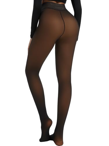 Spring Water Thermo Strumpfhose Damen Thermostrumpfhose Strumpfhosen 230g Winter Gefütterte Thermo Warme Dicke Gefüttert Winterstrumpfhose Schwarz Hautfarbe von Spring Water