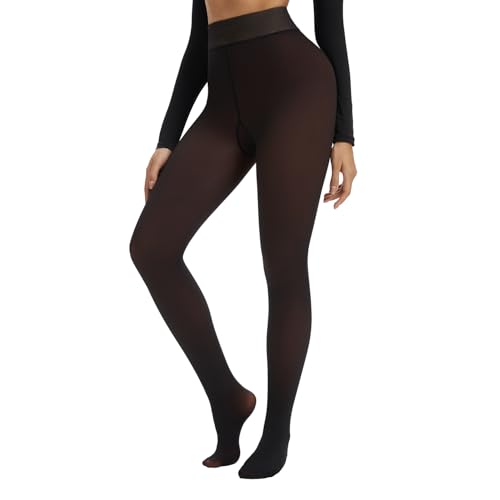 Spring Water Thermo Strumpfhose Damen Thermostrumpfhose Strumpfhosen 230g Winter Gefütterte Thermo Warme Dicke Gefüttert Winterstrumpfhose Schwarz Hautfarbe von Spring Water