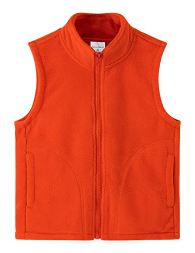 Spring&Gege Jungen/Mädchen Reißverschluss Einfarbige Weste Kinder Outdoor Leichte Warme Jacke Mantel, Orange, 9–10 Jahre von Spring&Gege