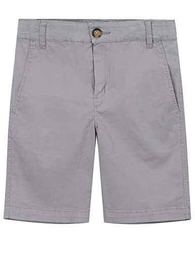 Spring&Gege Jungen Chino Shorts Baumwolle Kurze Hose Sommer Shorts für Kinder, Silber, M(7-8 Jahre/128-134) von Spring&Gege