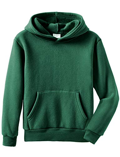 Spring&Gege Jungen Fleece Kapuzenpullover Langarm Pullover Basic Einfarbig Sweatshirts Hoodie für Kinder, Grün, 5-6 Jahre von Spring&Gege