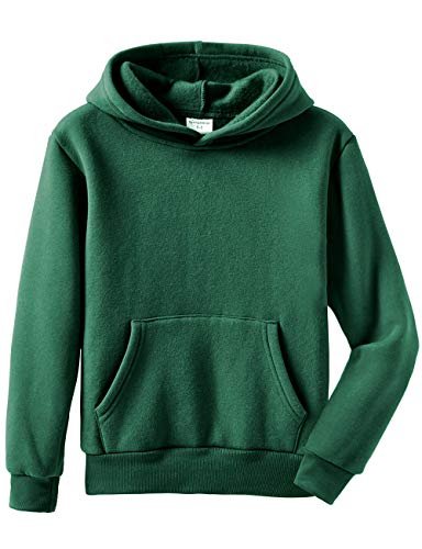 Spring&Gege Jungen Fleece Kapuzenpullover Langarm Pullover Basic Einfarbig Sweatshirts Hoodie für Kinder, Grün, 7-8 Jahre von Spring&Gege