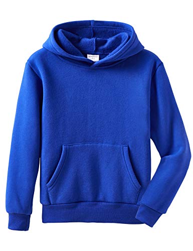 Spring&Gege Jungen Fleece Kapuzenpullover Langarm Pullover Basic Einfarbig Sweatshirts Hoodie für Kinder, Königsblau, 11-12 Jahre von Spring&Gege