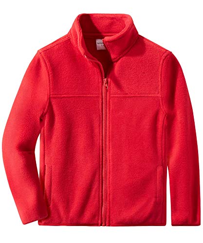 Spring&Gege Jungen Mädchen Polar-fleecejacke Full Zip Outdoor Fleece Jacke Vliesjacke für Kinder, Rot, 9-10 Jahre(L/140 146) von Spring&Gege