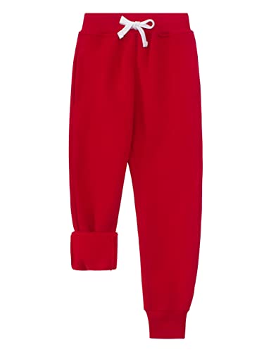 Spring&Gege Jungen Mädchen Fleece Sweathose Basic Freizeithose Sporthose mit tiefen Taschen für Kinder, Rot, 9-10 Jahre Spring&Gege Jungen Mädchen Fleece Sweathose Basic Freizeithose Sporthose mit tiefen Taschen für Kinder, Rot, 9-10 Jahre von Spring&Gege