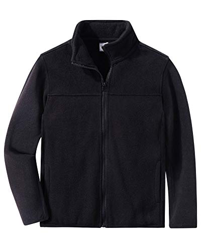 Spring&Gege Jungen Mädchen Polar-fleecejacke Full Zip Outdoor Fleece Jacke Vliesjacke für Kinder, schwarz, 5-6 Jahre(S/116 122) von Spring&Gege