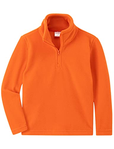 Spring&Gege Jungs Mädchen Polar Fleecejacke mit Viertelreißverschluss Winterjacke Strickjacken für Kinder Orange 11-12 Jahre(152 158) von Spring&Gege