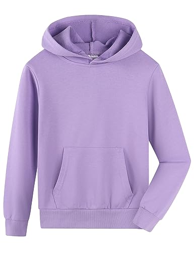 Spring&Gege Kapuzenpullover für Jugendliche, einfarbig, klassisch, weich, für Kinder (3–14 Jahre), Lavendel, 13-14 Jahre von Spring&Gege