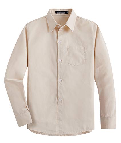Spring&Gege - Kinder Langarm Kleid Hemd formelle Uniform Uniform Uni Uni, Beige, 3T von Spring&Gege