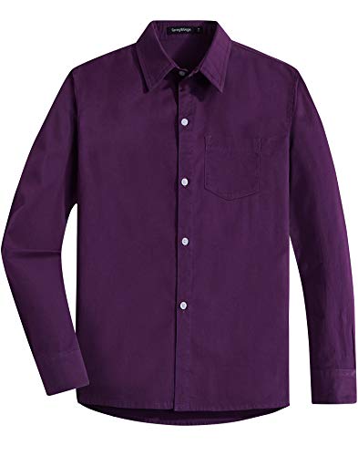 Spring&Gege - Kinder Langarm Kleid Hemd formelle Uniform Uniform Uni Uni, Violett, 4T von Spring&Gege