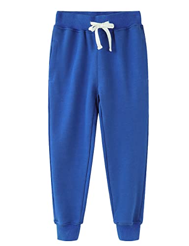 Spring&Gege Kinder Solid Athletic Sweatpants Basic Freizeithose Sportswear mit tiefen Taschen, Königsblau, 9-10 Jahre von Spring&Gege