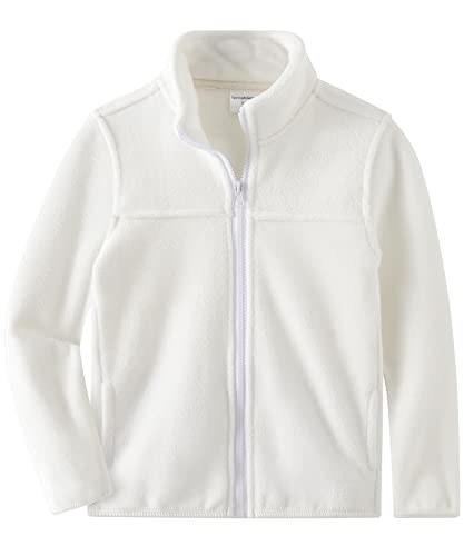 Spring&Gege Youth Solid Full-Zip Polar Fleece Jacket for Children, Weiss/opulenter Garten, 7-8 Jahre von Spring&Gege
