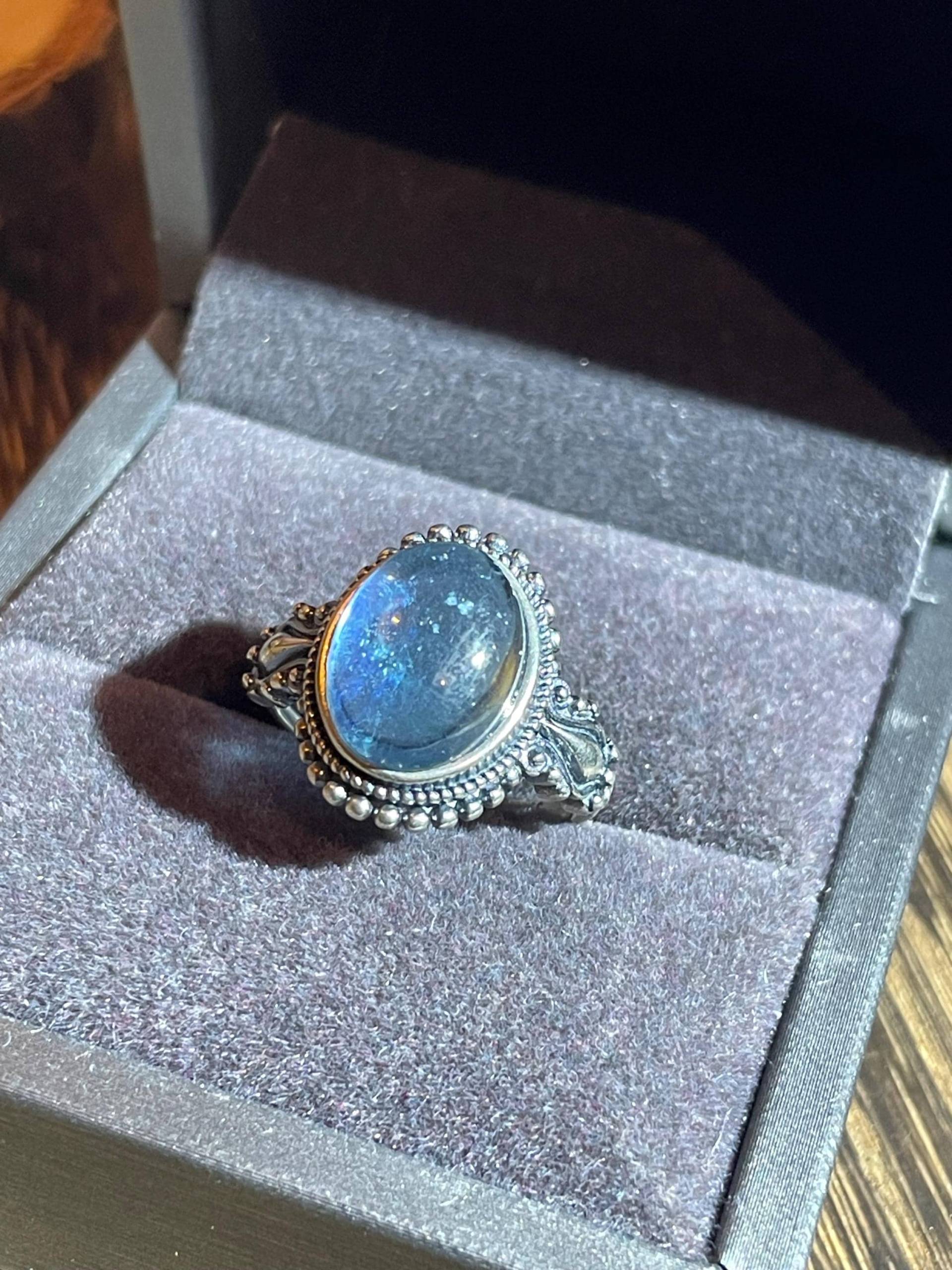 925 Sterling Silber Aquamarin Ring | Handgefertigter Boho Antiker Vintage Schmuck Edelstein Statement Heilstein 925 Sterling Silber Aquamarin Ring | Handgefertigter Boho Antiker Vintage Schmuck Edelstein Statement Heilstein von SpringFoxHandMade